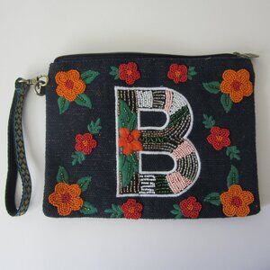 New America & Beyond Monogram Clutch Wristlet Bag Beaded "B" Monogram